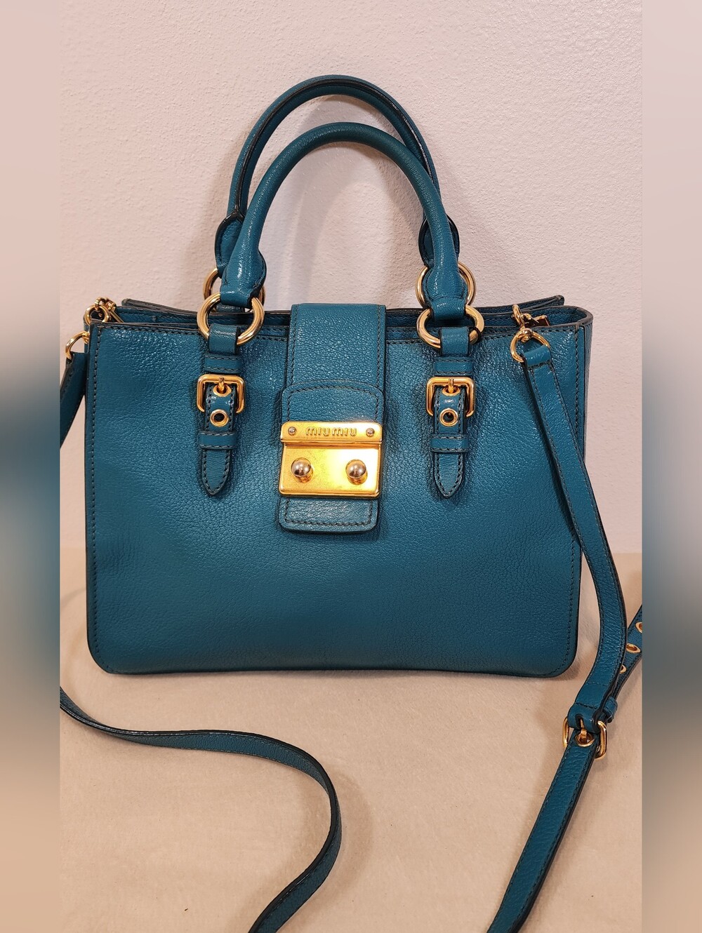 Miu Miu Madres 2 Way. Beautiful Teal Color